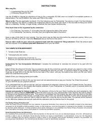 Form SC8736 Request for Extension of Time to File South Carolina Return for Fiduciary and Partnership - South Carolina, Page 2