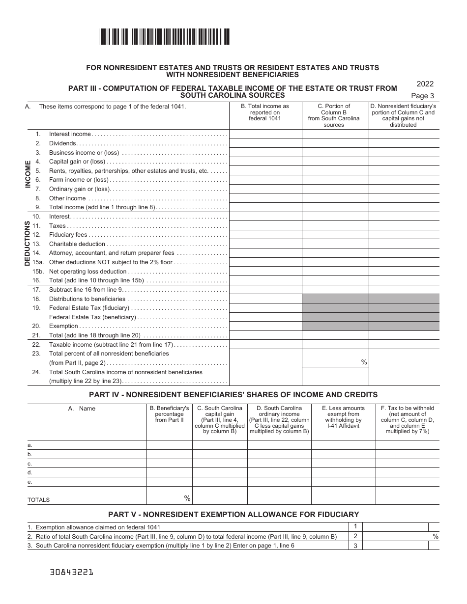 Form SC1041 - 2022 - Fill Out, Sign Online and Download Printable PDF ...