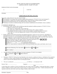 Document preview: Conditions of Pretrial Release - County of Lake, Illinois