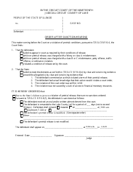 Document preview: Order After Sanction Hearing - Lake County, Illinois
