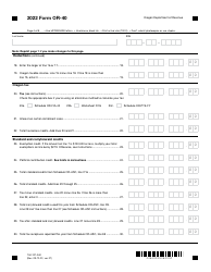 Form OR-40 (150-101-040) Oregon Individual Income Tax Return for Full-Year Residents - Oregon, Page 4