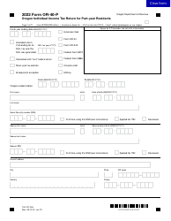 Form OR-40-P (150-101-055) Oregon Individual Income Tax Return for Part-Year Residents - Oregon
