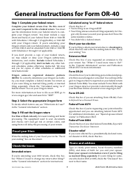 Instructions for Form OR-40, 150-101-040 Oregon Individual Income Tax Return for Full-Year Residents - Oregon, Page 9