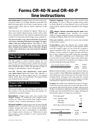 Instructions for Form OR-40-N, OR-40-P, 150-101-048, 150-101-055 - Oregon, Page 14
