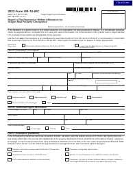 Form OR-18-WC (150-101-284) Report of Tax Payment or Written Affirmation for Oregon Real Property Conveyance - Oregon