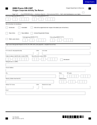 Form OR-CAT (150-106-003) Oregon Corporate Activity Tax Return - Oregon