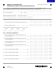 Form OR-QUP-CAT (150-106-009) Underpayment of Oregon Corporate Activity Estimated Tax - Oregon