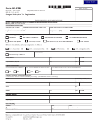 Document preview: Form OR-PTR (150-610-006) Oregon Psilocybin Tax Registration - Oregon