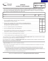 Document preview: Form 150-800-065 Assessor Eligibility Questionnaire - Oregon