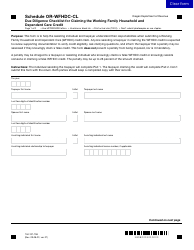 Document preview: Form 150-101-198 Schedule OR-WFHDC-CL Due Diligence Checklist for Claiming the Working Family Household and Dependent Care Credit - Oregon