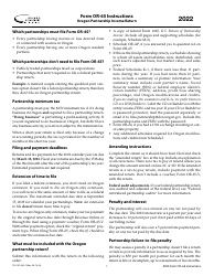 Instructions for Form OR-65, 150-101-065 Oregon Partnership Income Return - Oregon