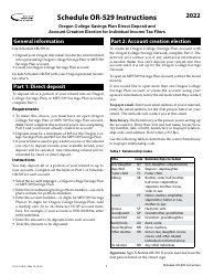 Document preview: Instructions for Form 150-101-068 Schedule OR-529 Oregon College Savings Plan Direct Deposit and Account Creation Election for Individual Income Tax Filers - Oregon