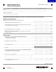 Document preview: Form 150-101-007 Schedule OR-A Oregon Itemized Deductions - Oregon