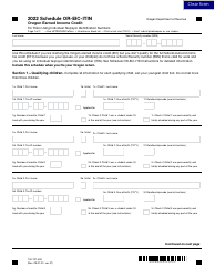 Form 150-101-500 Schedule OR-EIC-ITIN Oregon Earned Income Credit for Filers Using Individual Taxpayer Identification Numbers - Oregon