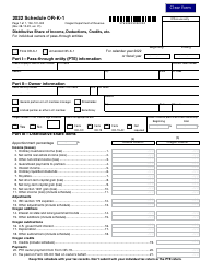 Document preview: Form 150-101-002 Schedule OR-K-1 Distributive Share of Income, Deductions, Credits, Etc. for Individual Owners of Pass-Through Entities - Oregon