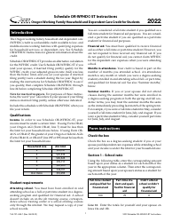 Instructions for Form 150-101-459 Schedule OR-WFHDC-ST Oregon Working Family Household and Dependent Care Credit for Students - Oregon