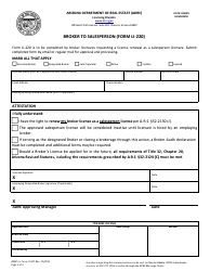 Form LI-220 Broker to Salesperson Application - Arizona