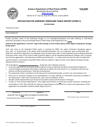 Form Y Application for Amended Timeshare Public Report - Arizona, Page 2