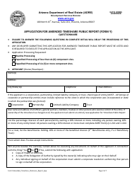 Form Y Application for Amended Timeshare Public Report - Arizona, Page 3