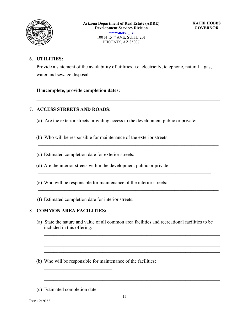 Application for Timeshare Public Report - Arizona, Page 16