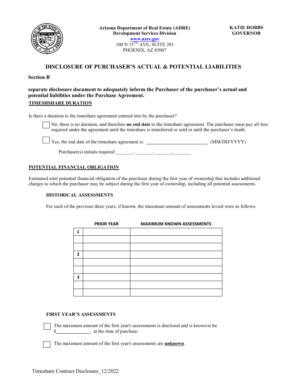 Application for Timeshare Public Report - Arizona, Page 24
