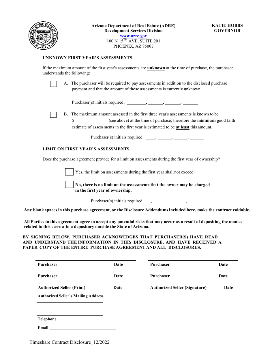Application for Timeshare Public Report - Arizona, Page 25
