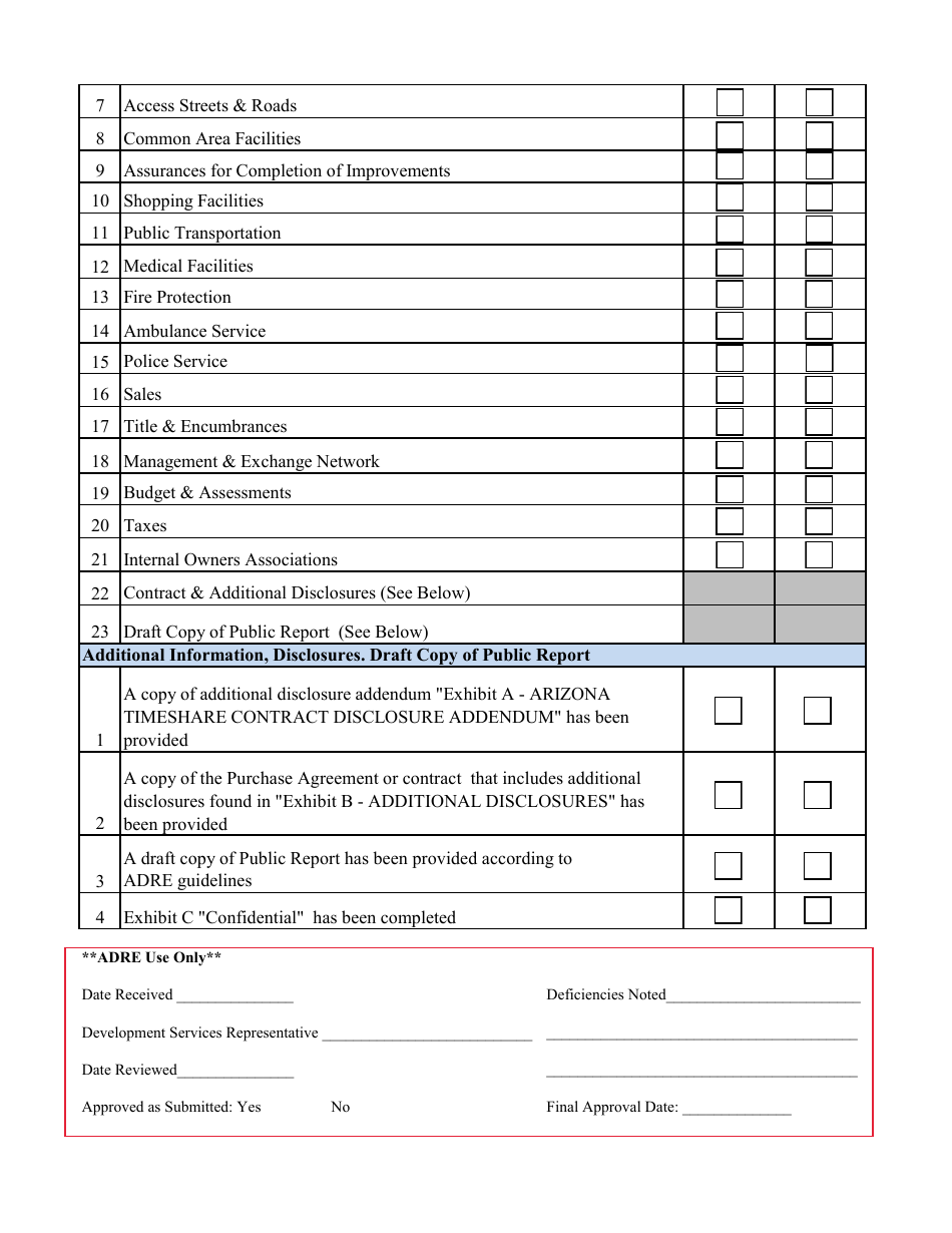 Application for Timeshare Public Report - Arizona, Page 4