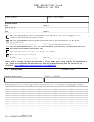 Superload Route Survey and Emergency Plan Form - Missouri, Page 2