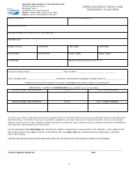 Document preview: Superload Route Survey and Emergency Plan Form - Missouri