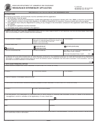 Form MO375-0045 Reinsurance Intermediary Application - Missouri