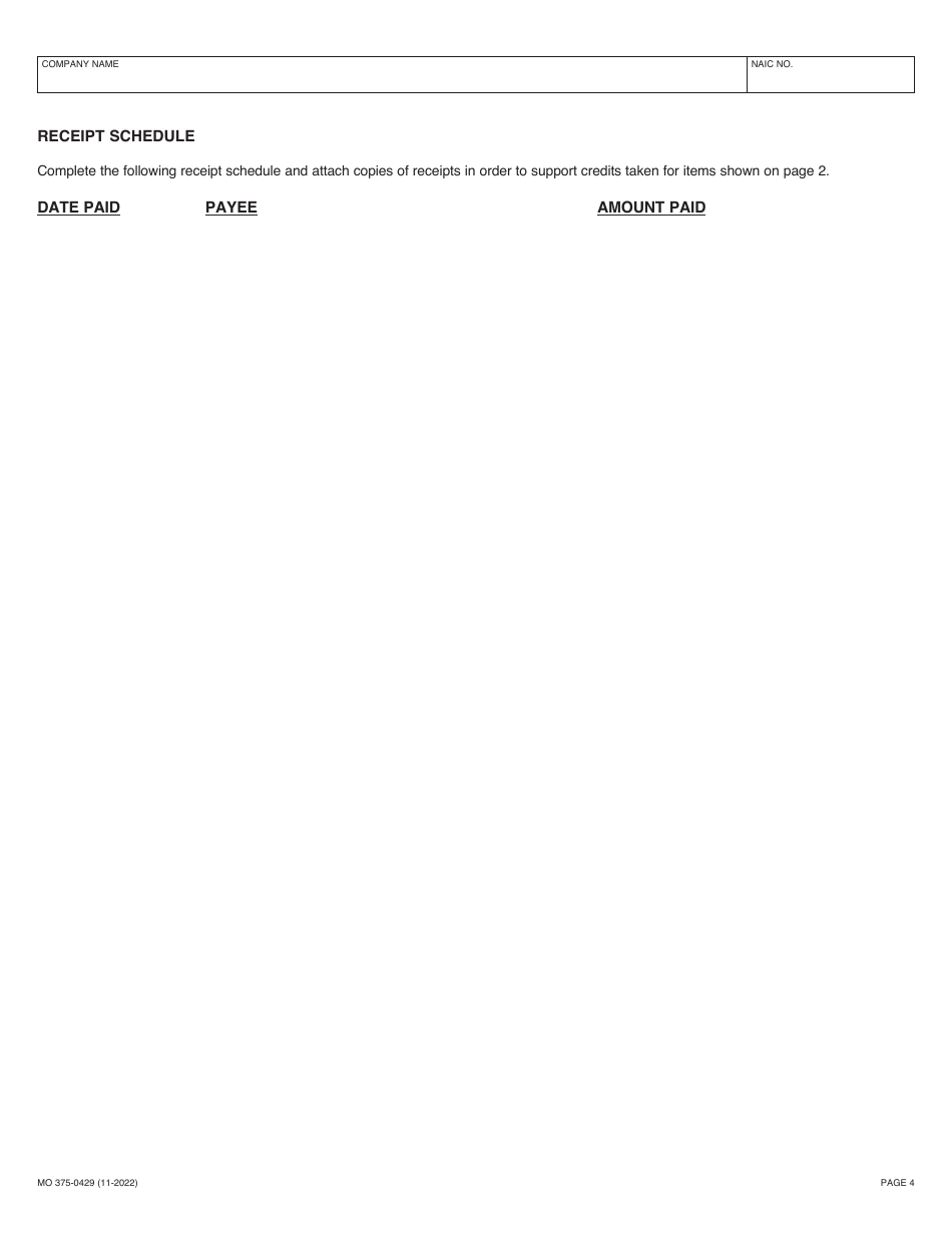 Form MO375-0429 Chapter 380 Missouri Mutual Companies - Missouri, Page 4