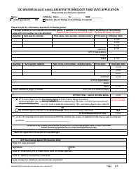 DD Waiver (Budget-Based) Assistive Technology Fund (ATF) Application - New Mexico, Page 2