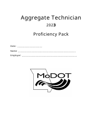 Document preview: Aggregate Technician Proficiency Pack - Missouri, 2023