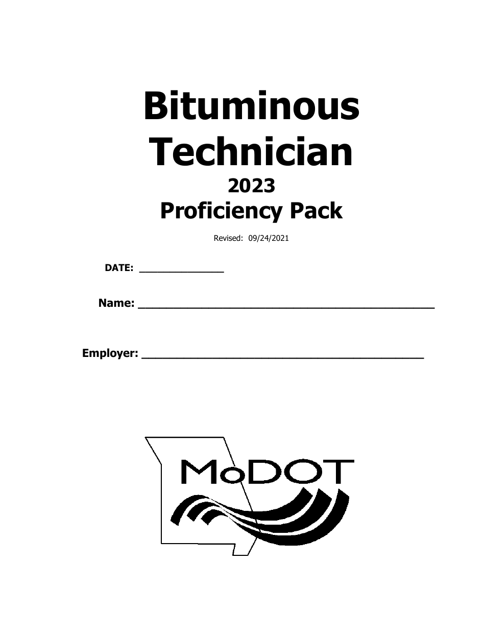 Bituminous Technician Proficiency Pack - Missouri, Page 1