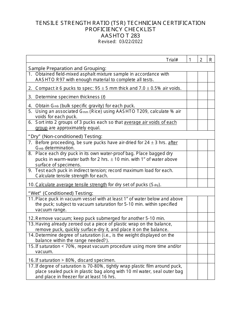 Tensile Strength Ratio Certification Proficiency Examination - Montana, Page 2