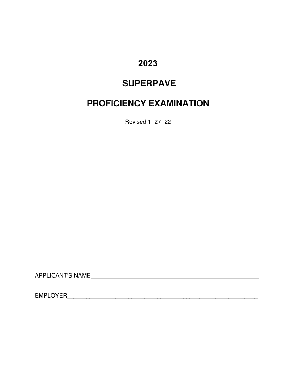 Superpave Proficiency Examination - Montana, Page 1