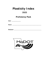 Plasticity Index Proficiency Pack - Missouri