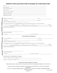 Permit Application for Change of Contractor - City of Orlando, Florida, Page 2