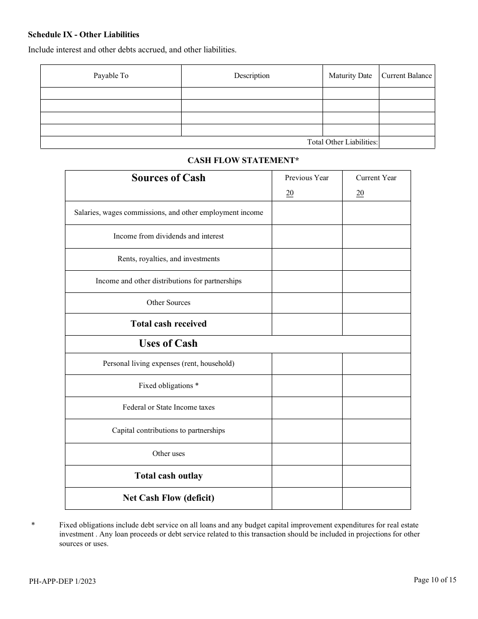 Form PH-APP-DEP Personal History - Nevada, Page 10