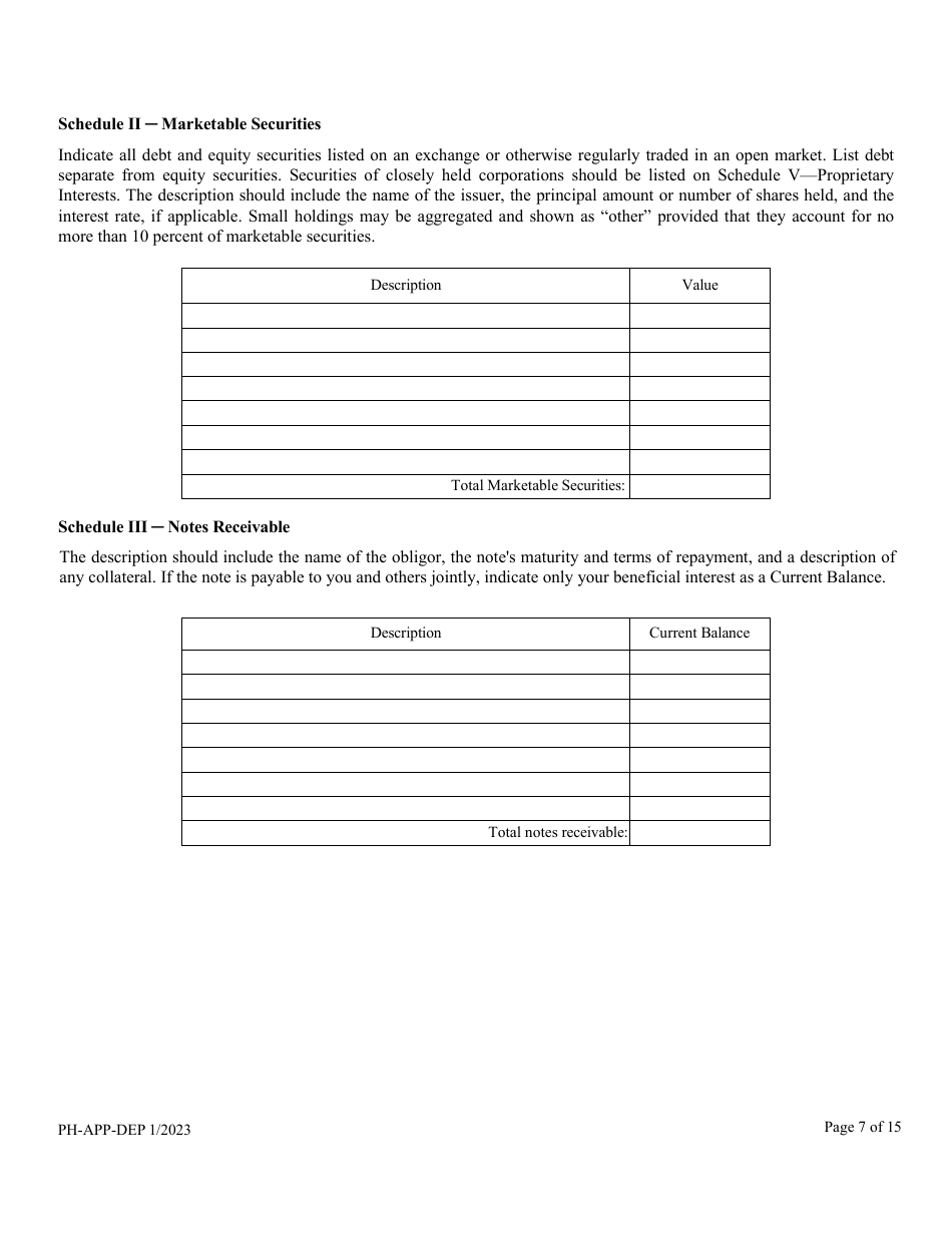 Form PH-APP-DEP Personal History - Nevada, Page 7