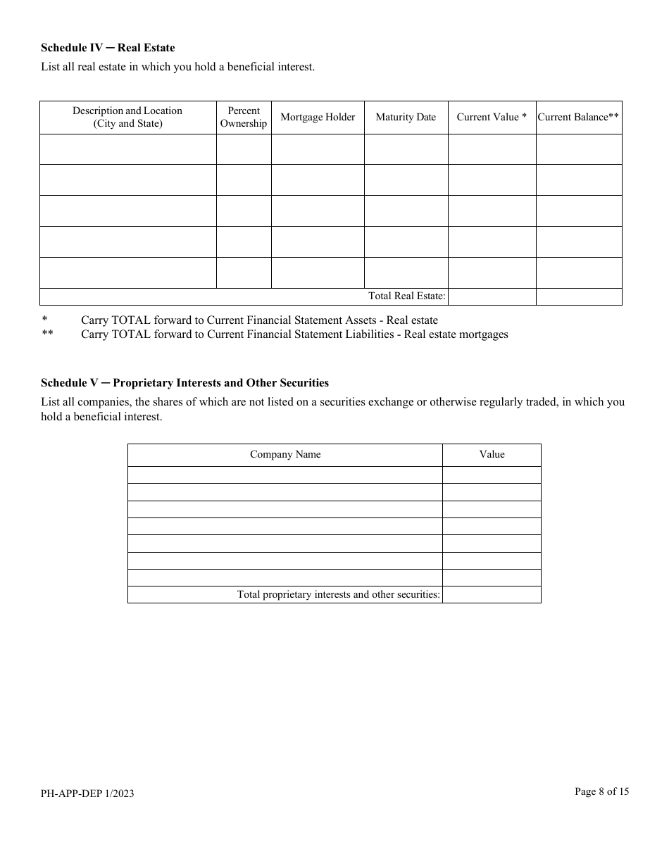 Form PH-APP-DEP Personal History - Nevada, Page 8