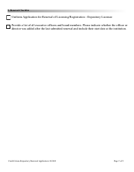 Financial Institutions Application for Renewal of Credit Union - Depository License - Nevada, Page 5