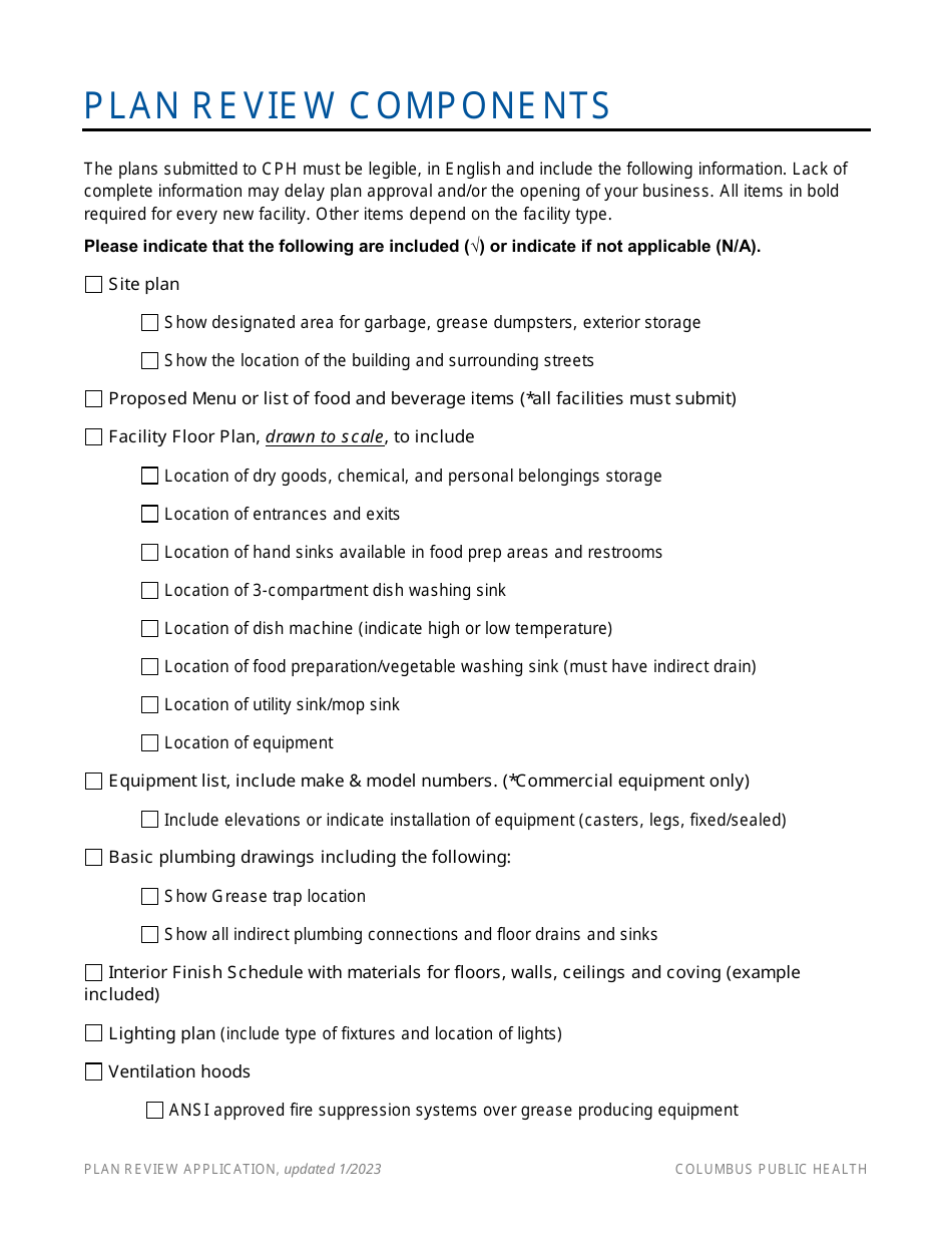 Food Plan Review Application - City of Columbus, Ohio, Page 5