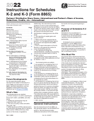 Document preview: Instructions for IRS Form 8865 Schedule K-2, K-3