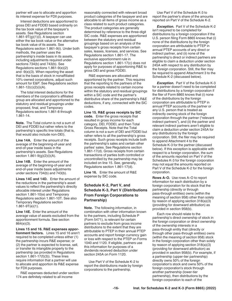 Instructions for IRS Form 8865 Schedule K-2, K-3, Page 16