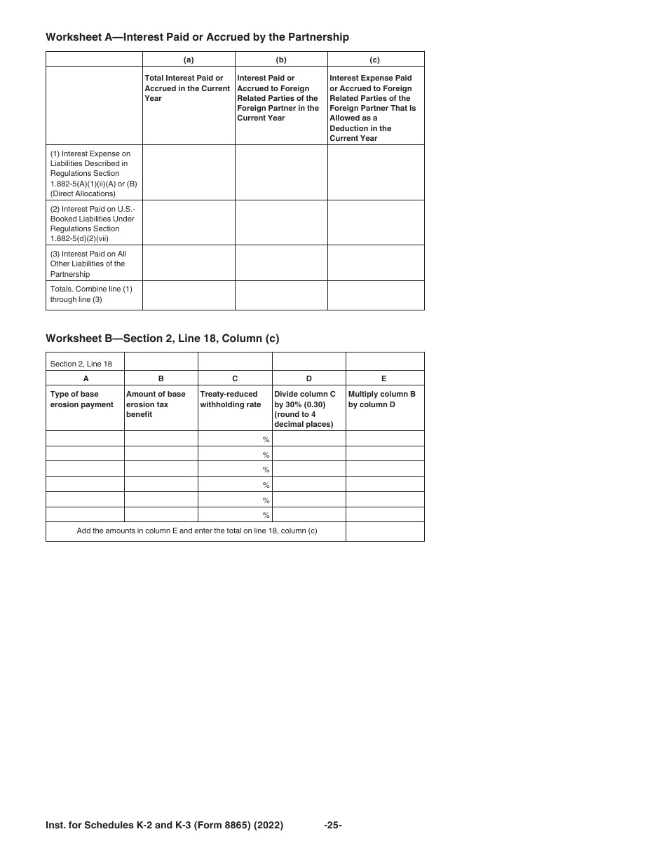 Instructions for IRS Form 8865 Schedule K-2, K-3, Page 25