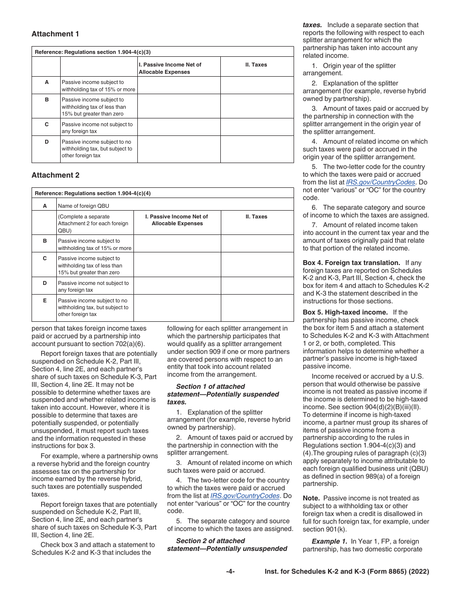 Instructions for IRS Form 8865 Schedule K-2, K-3, Page 4