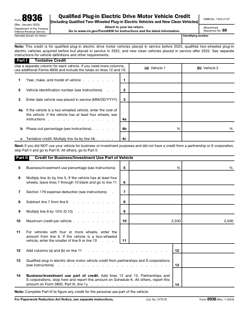 IRS Form 8936  Printable Pdf