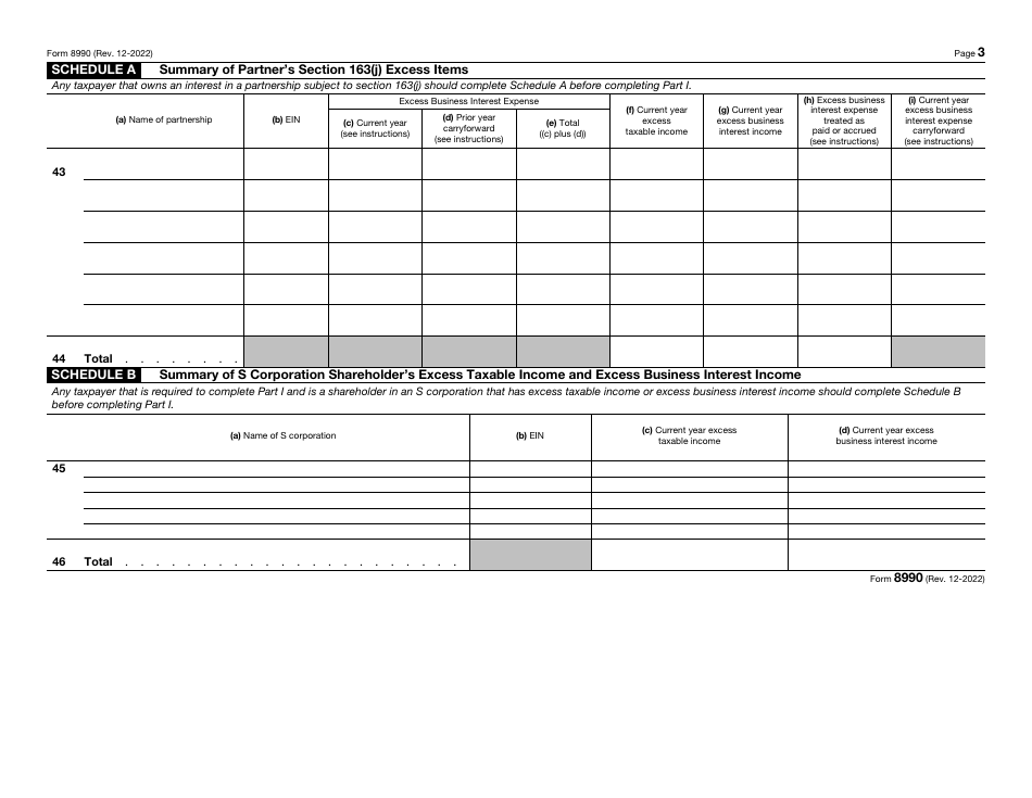 IRS Form 8990 Limitation on Business Interest Expense Under Section 163(J), Page 3
