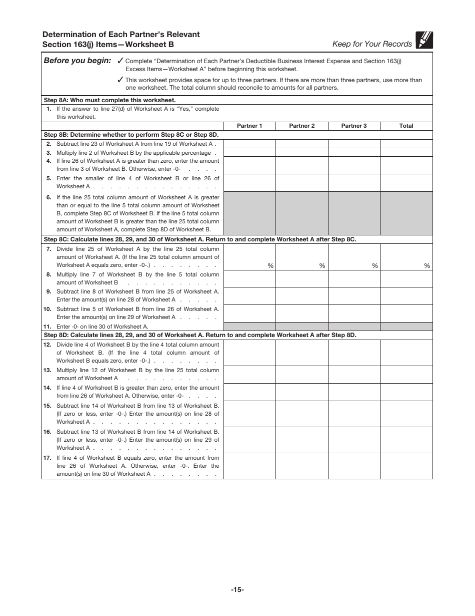 Instructions for IRS Form 8990 Limitation on Business Interest Expense Under Section 163(J), Page 15